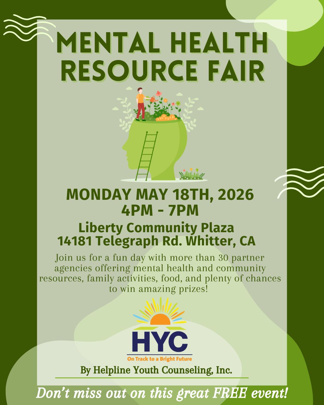 Mental Health Resource Fair 2026 - HYC - Whittier Events